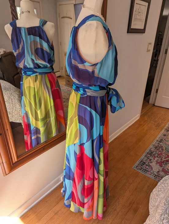 Soft Surroundings Blue Multicolor Halter Maxi Dress - Picture 8 of 10